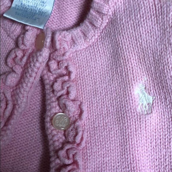 Ralph Lauren RL pink cardigan sweater 3 month - Picture 4 of 4